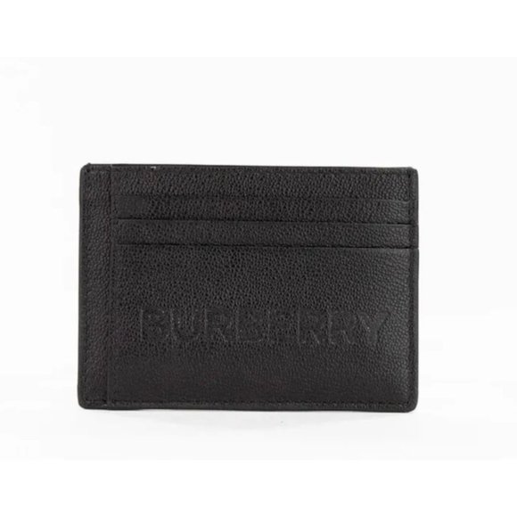 Burberry Chase Black Branded Logo Money Clip Card Case - Picture 1 of 10